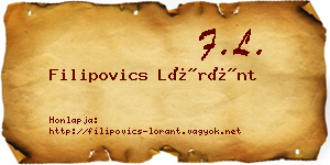 Filipovics Lóránt névjegykártya